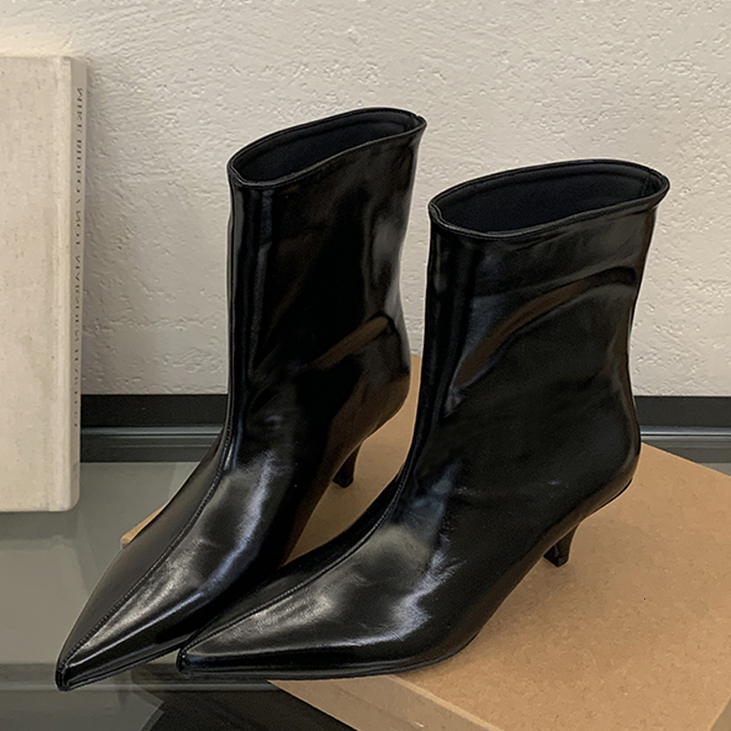 Eilyken 2025 Winter New Fashion Ankle Short Boots Women Pointed Toe Elegant Thin Low Heel Dress Ladies Pumps Shoes