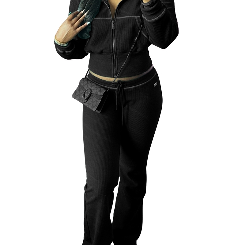 Women Tracksuits Two Pieces Set 2025 New Fashion Casual Clothing Waffle Waist Cinched Long Sleeved Set 5 Colours