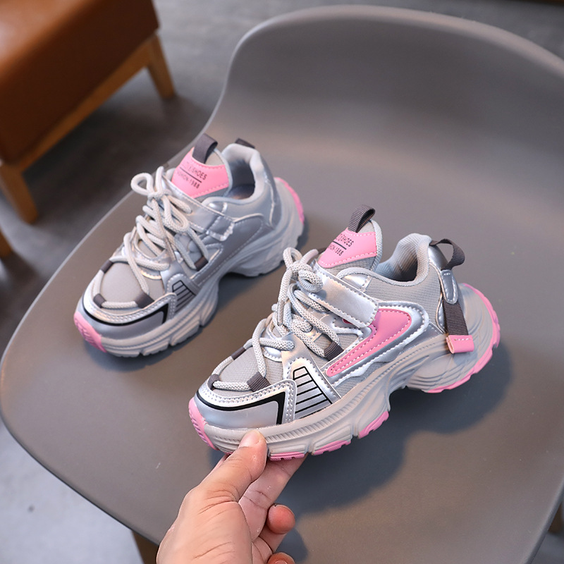 Children High Platform Sneakers Fashion Pink Green Girls Shoes Toddler Kids Shoes Happysteps for Boys Thick Sole Sports Tennis Shoes Sizes US5.5C-US6Y
