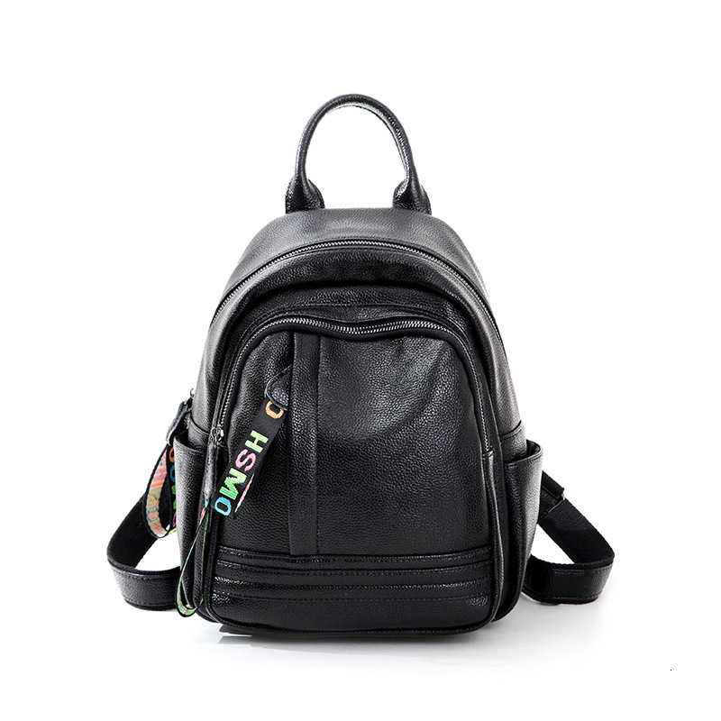 Shoulder 2022 new Korean version trendy versatile fashion cowhide women's casual travel bag soft leather backpack