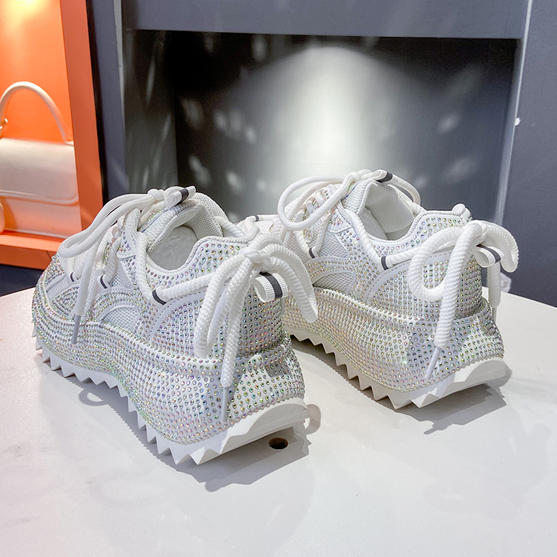 Full Diamond Running Shoes Thick soled Breathable Sports Water Diamond Casual Versatile Women's Shoes Sports Shoes Luxury casual shoes Designer s