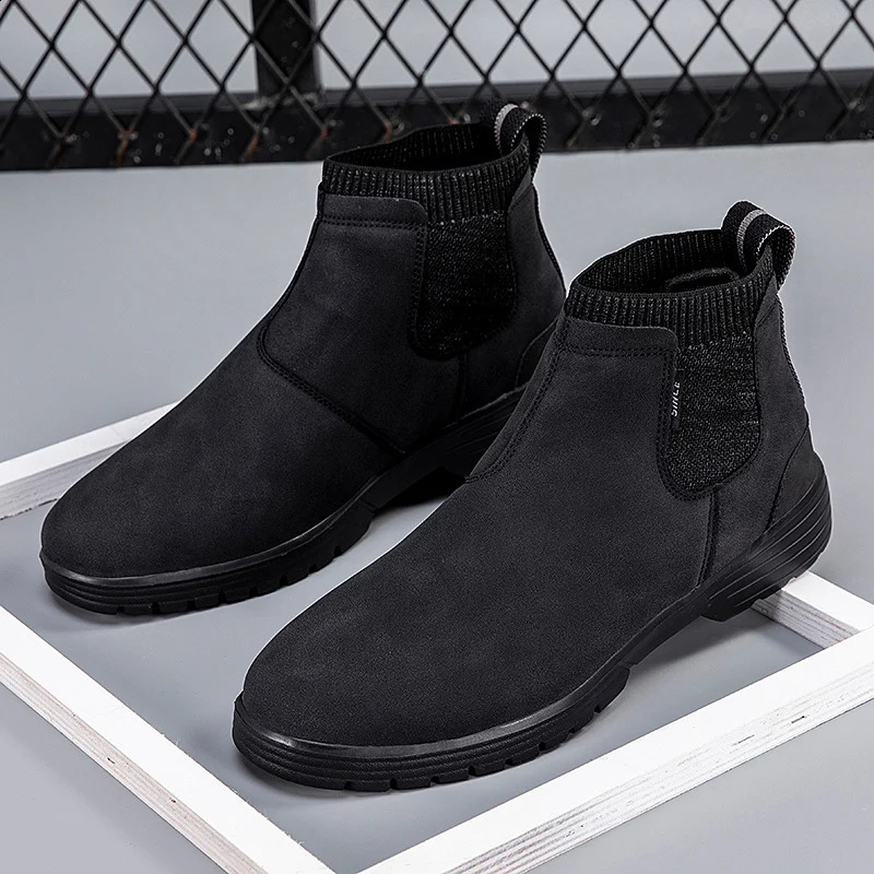 Mens Chelsea Boots Ankle Slip-on Retro British Style Trendy All-match Soft Comfortable Water Proof Fashion Casual Tooling Shoes 241231
