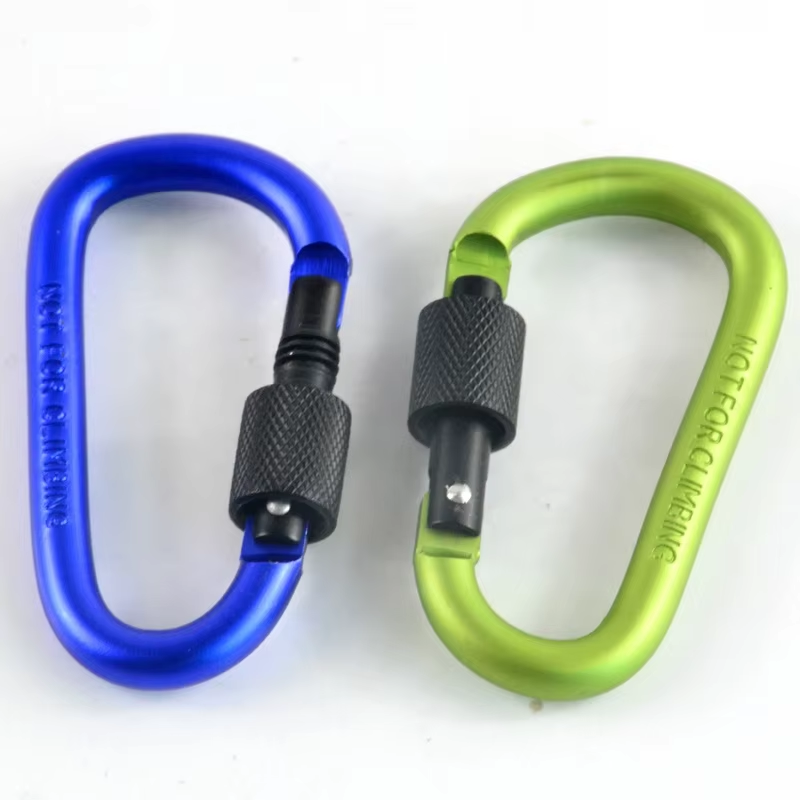 Mini Aluminum Alloy Carabiner Keychain Clip Hook Spring Locking Carabiner