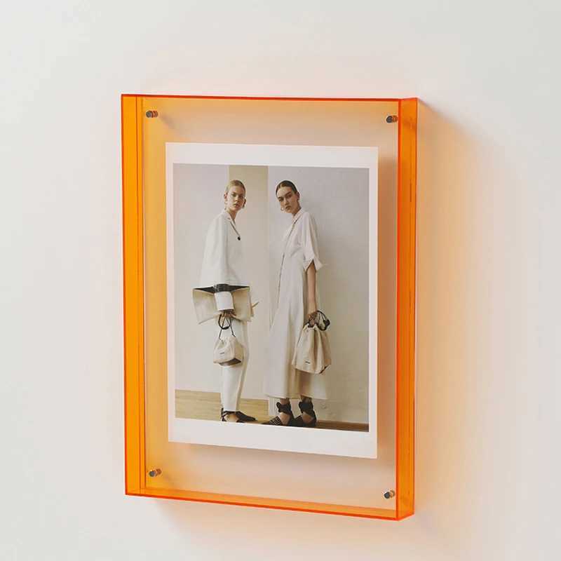 Frames Modern DIY Poster Painting Hall Bedroom Transparent Acrylic Photo Frame Colorful Picture Frame No Photo CL241231