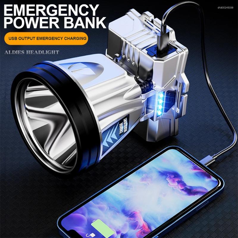 Headlamps Super Bright High Power Headlamp Rechargeable 3 Modes LED Headlight Mobile Bank Torch Light For Camping Fish