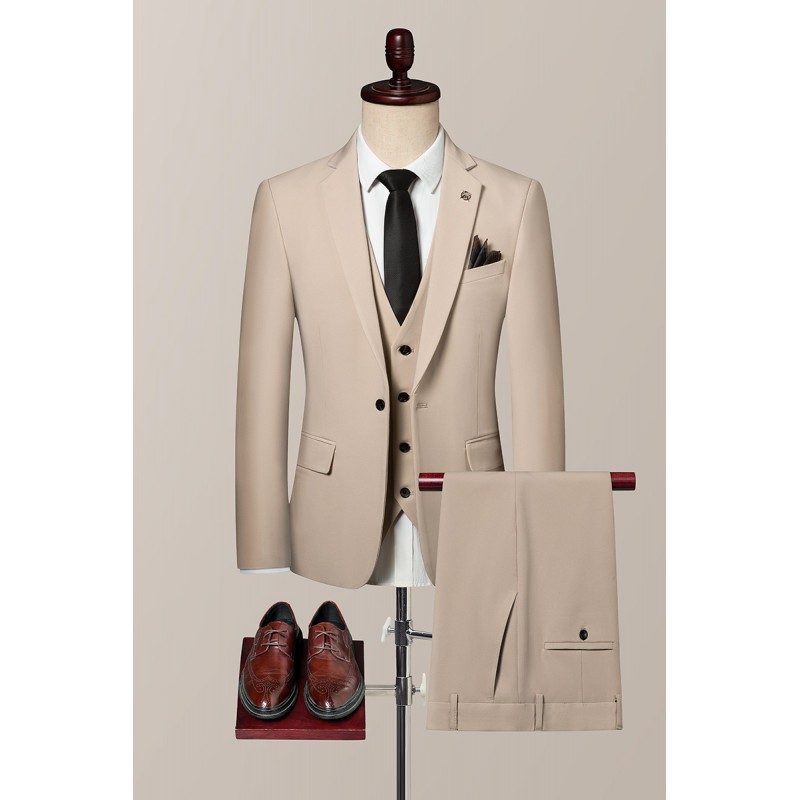 L12312025 Korean style three-piece suit groom wedding dress formal British style business