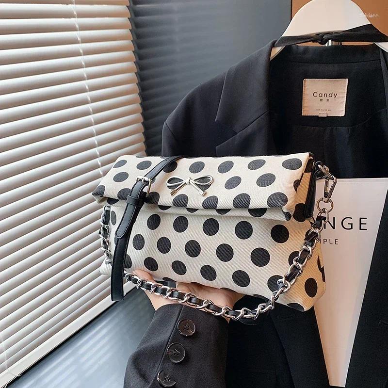 2025 NEW Totes Large Capacity Women's Handbags Fashion Chain Soft Shoulder Crossbody Bags Bow Dot Bolsas Mujer zhanyishengli