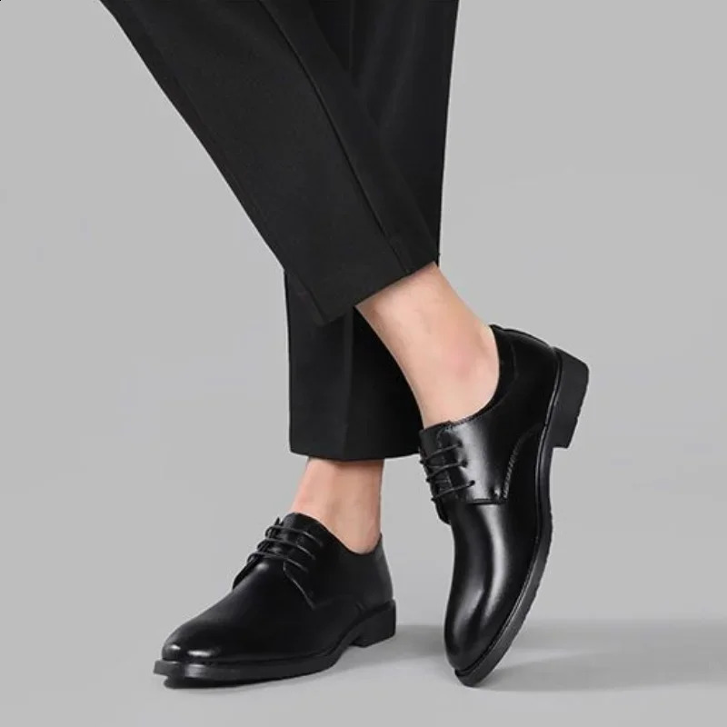 Business Official Dress Shoes Man Leather Casual Social Shoe for Men Legitimate Gentleman Clearance Black Italian Not Suit 241231
