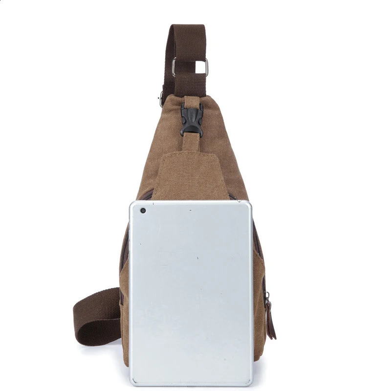 YoReAi Men Sac Canvas Leather Satchel Shoulder Sling Chest Pack Bags Cross Body Messenger Shoulder Backpack Solid Men Canvas Bag 241230