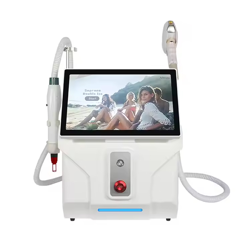 Laser Laser 2 In1 Picoslaser+Diode Ice Platinum Hair Removal Nd Yag Q Switched Tattoo Removal 3 Waves Black Face Doll Eq