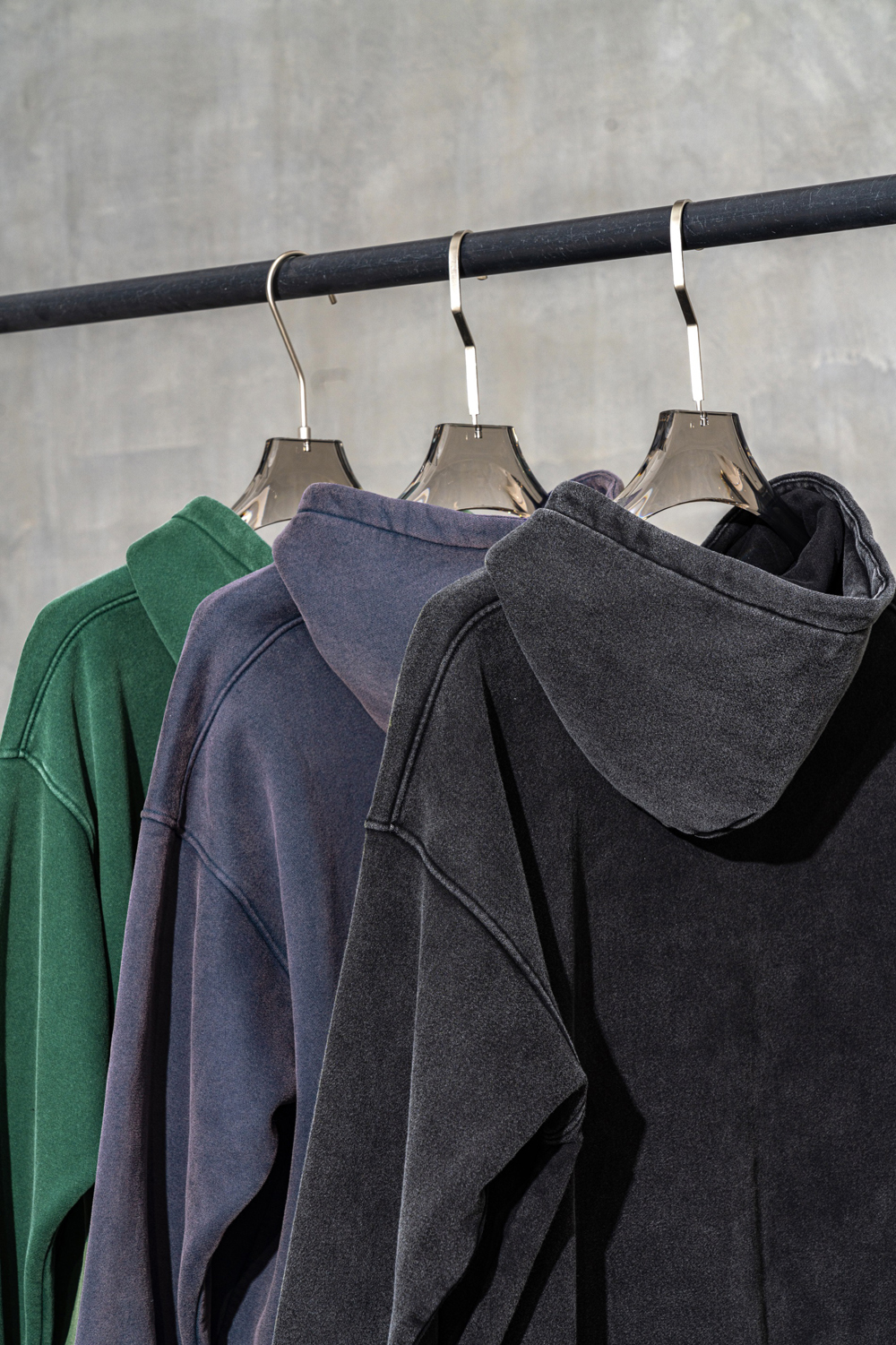 Vintage Washed Green Hoodie Fleece Men Women Hooded