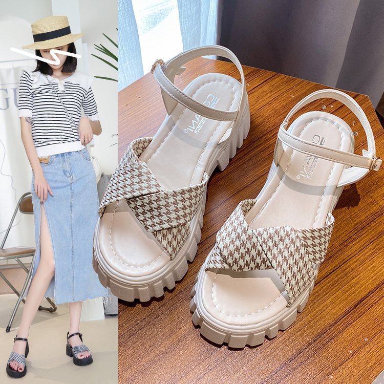 Ddmywed Strap High-Heeled Sandals Summer New Cross Thick Sole Fairy Style Bow Roman Shoes For Women Chinese Brand Shoes F1231-25 ddmythur