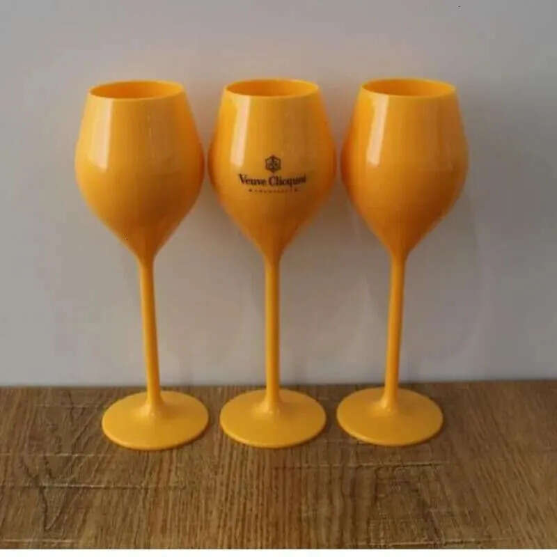 Wine 6Pcs Yellow Glasses Veuve Label Polycarbonate Clicquot Champagne Flutes Coupes Wisky Cups6361734 Drop Delivery Home Dhokp