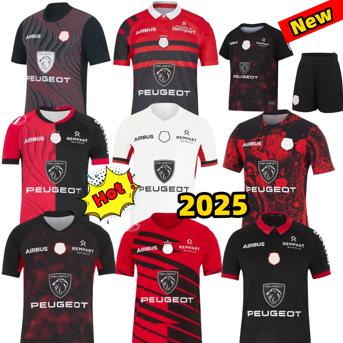 New 2024 2025 Toulouse mens rugby jersey 24 25 Maillot Stade Francais P Union Toulouser 24 25 home away Perpignan Ernest Wallon Warm Up shirt size S-5XL