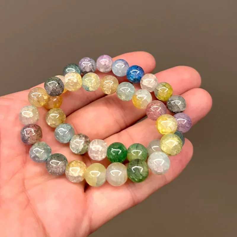 Girls Crystal Color Bracelet Natural Quartz Amethyst Fluorescent Bead Sweet Spirit Constant Energy Chain Bracelet Jewelry W241231