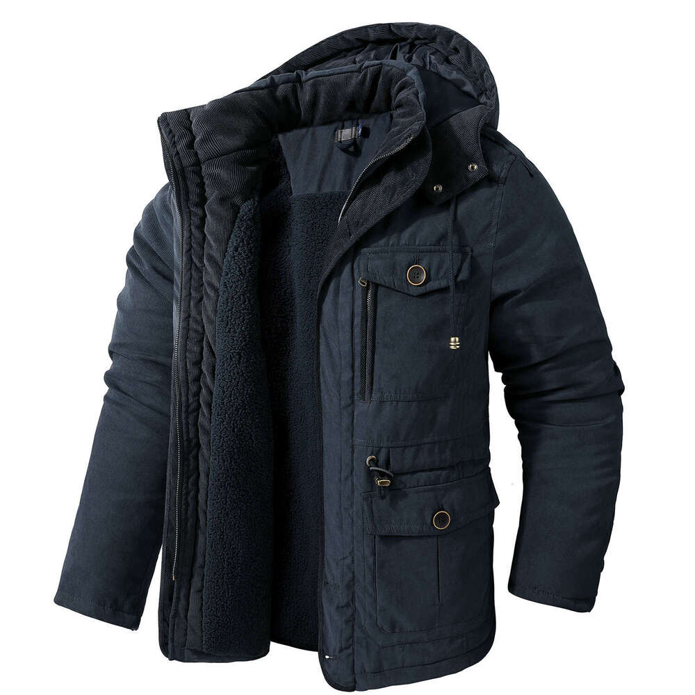 Winter Fleece Parkas Men Warm Windproof Jackets Thick Hooded Parka Coat Mens Fur ner Outerwear Casual Cotton Padded Jacket - view 7