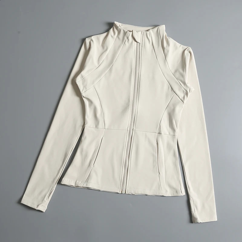 yoga wear ladies coat round high elastic loose exercise yoga fitness long sleeve stand-up collar yoga tops 241223