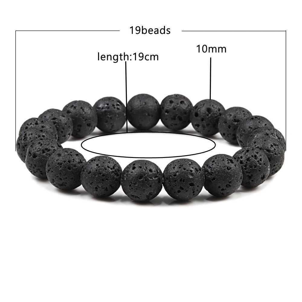 10mm Tiger Eye Natural Stone Bead Bracelet 3-size Buddha Lava Round Bead Elastic Rope Bracelet Mens Yoga Handmade Jewelry W241231