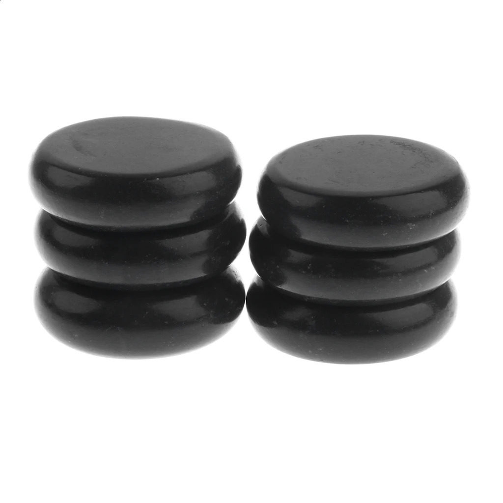 6 Pcs Massage Stones Massage Lava Natural Stone Set Spa Rock Basalt Stone for Relaxation and Body SPA 6 x 6cm 241230
