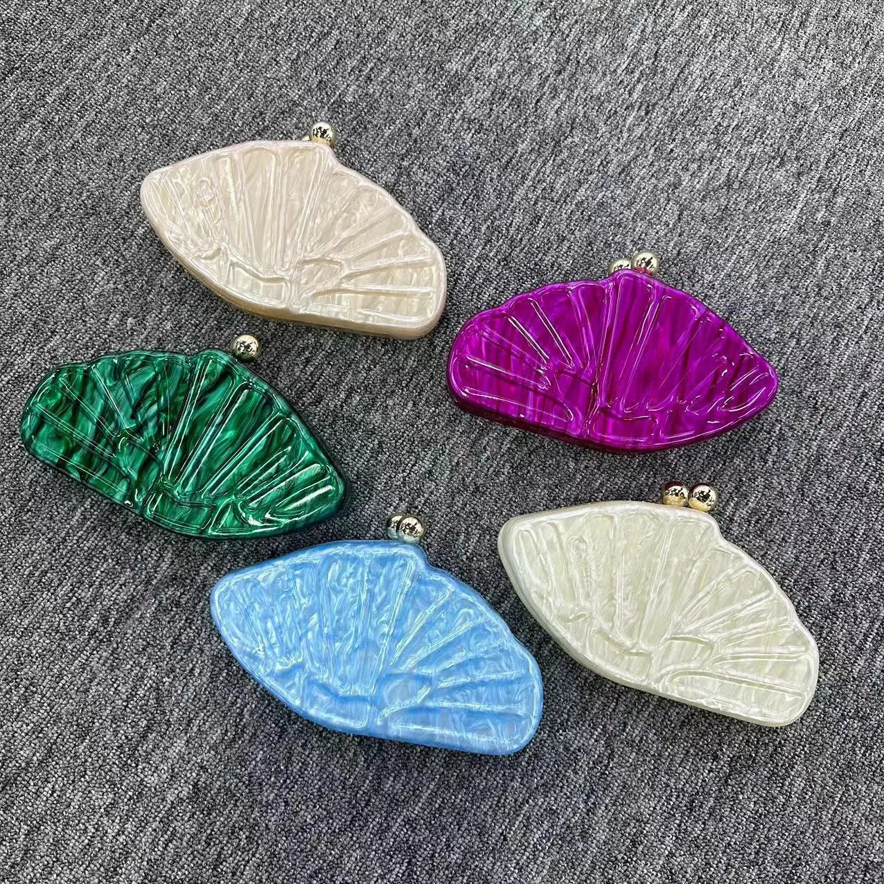 Acrylic Sea Shell Clutch Bag purse women wedding evening party cute ivory pearl rose color purse blue handbag summer 241231