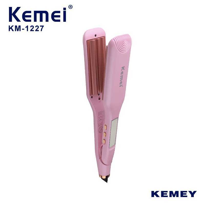 Kemei Original Curler Fluffy Splicing Flat Iron Curling Ripple Plate Pro Electric Curler suitable for all hair lengths W241231
