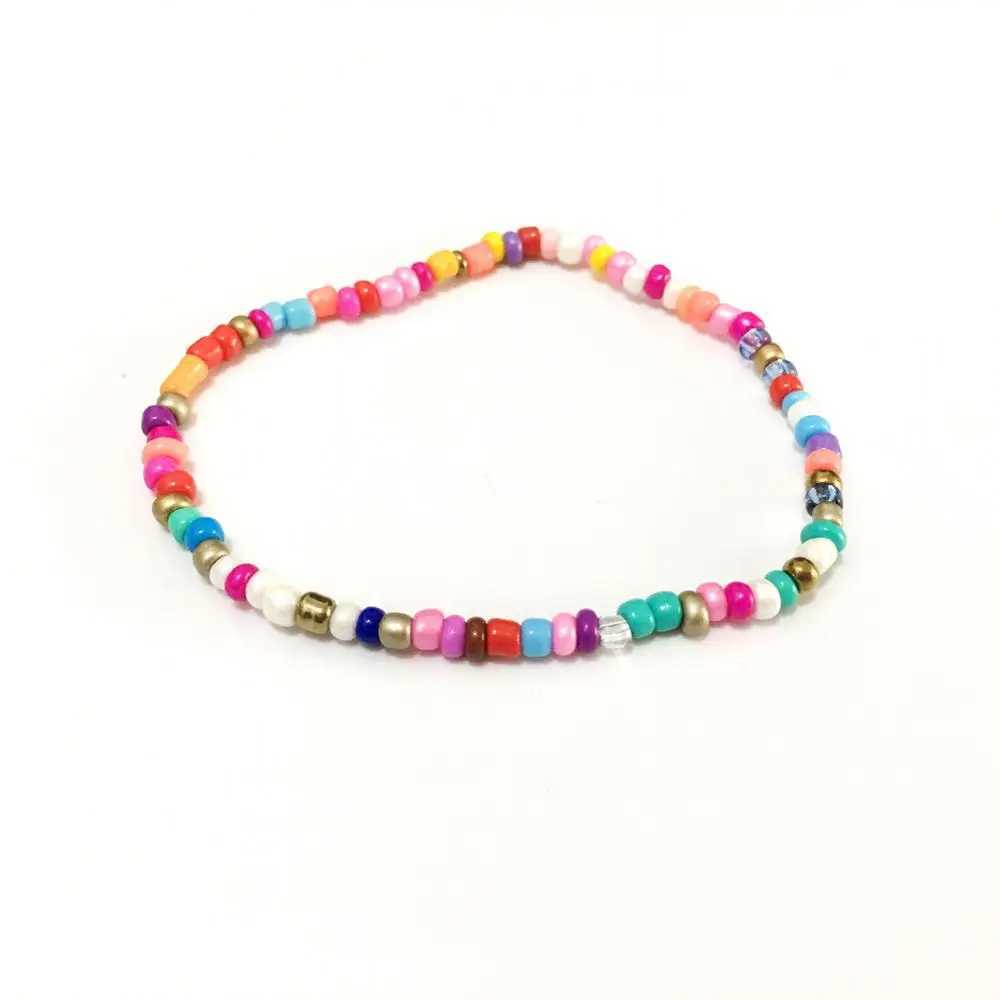 OMY Bohemian Charm Multi layer Womens Bracelet Bohemian Adjustable 3mm Seed Bead Bracelet Jewelry Gift Beach Accessories W241231