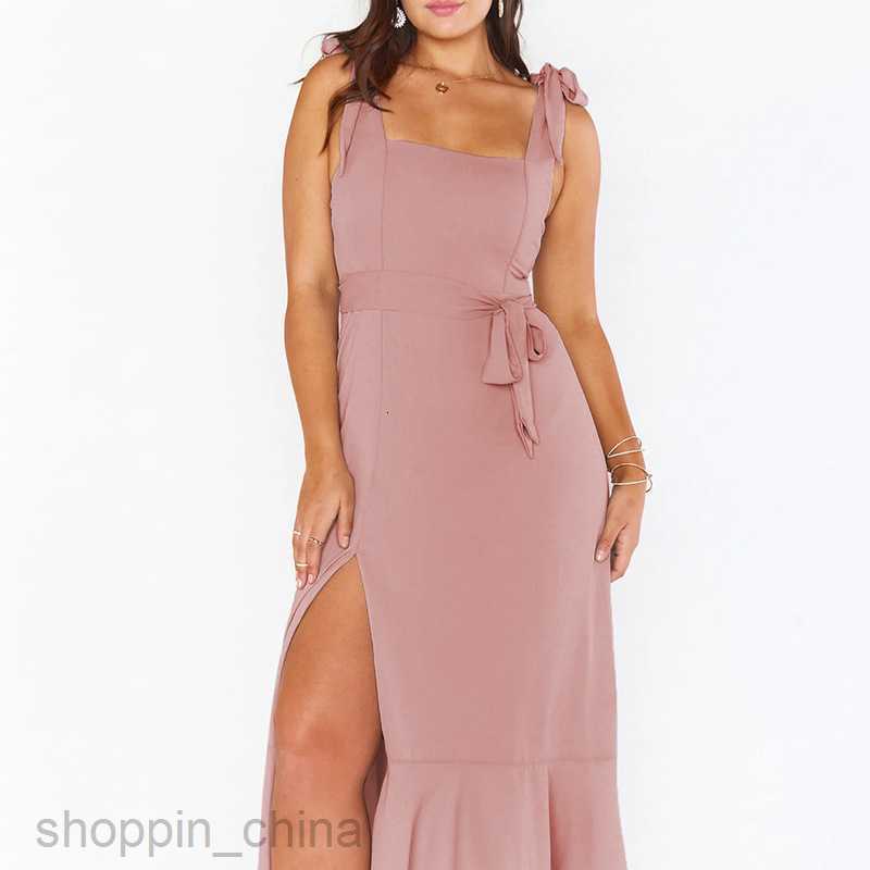 Basic Casual Dresses for Woman Summer New Women's Sexy, Elegant, Lace up, Fashionable Split Dress