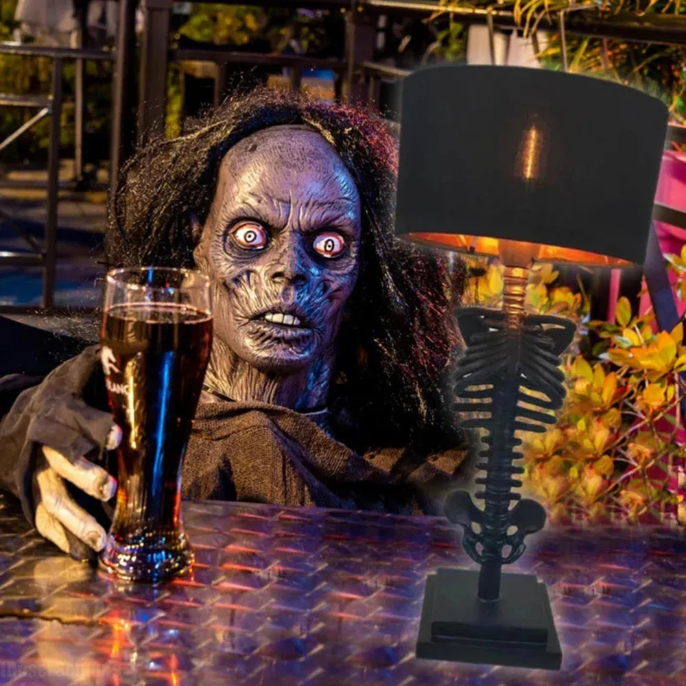 Halloween Atmosphere Table Lamp Skeleton Horror 3D Statue Skull Room Decor Party Supplies Night Light Halloween Decoration 240624