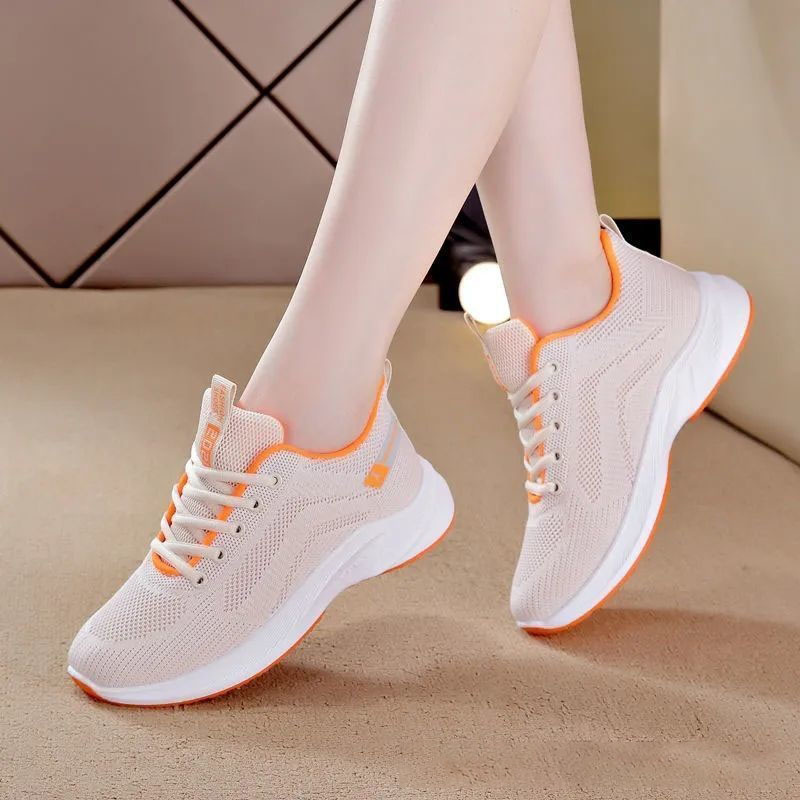 Womens 2024 New Sports and Casual Shoes Running Breathable Soft Sole Free of Mail