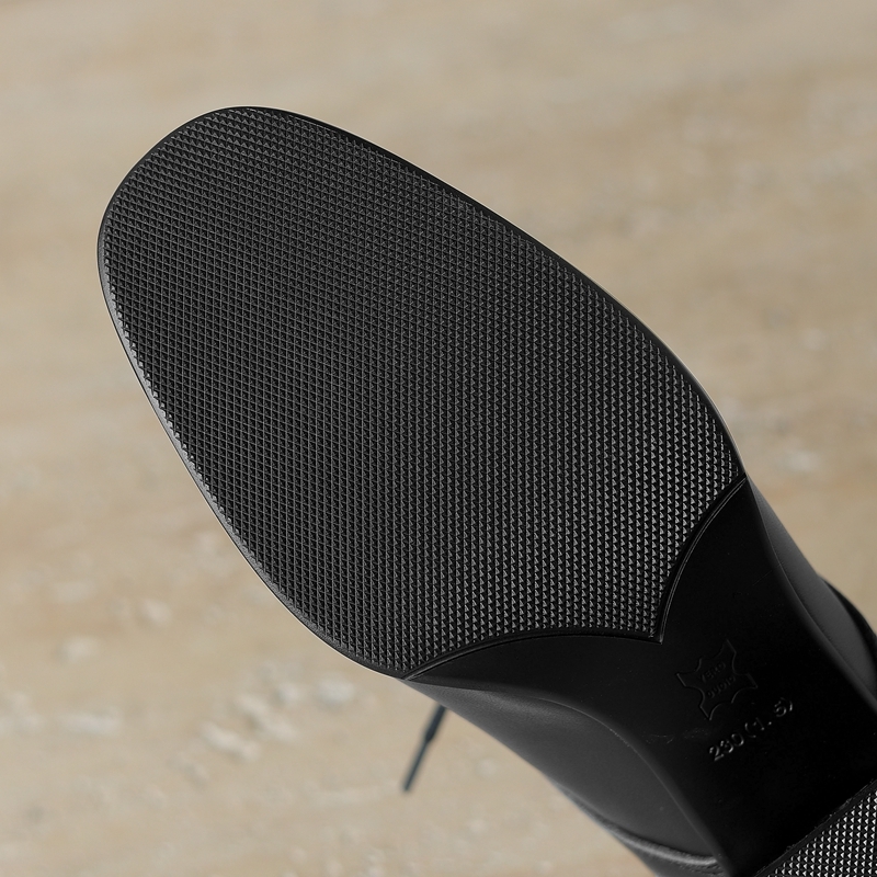 Women's New Square Head Comfortable Spring And Autumn Genuine Leather Cowhide Lace Up Middle Heel Large Oxford Shoes