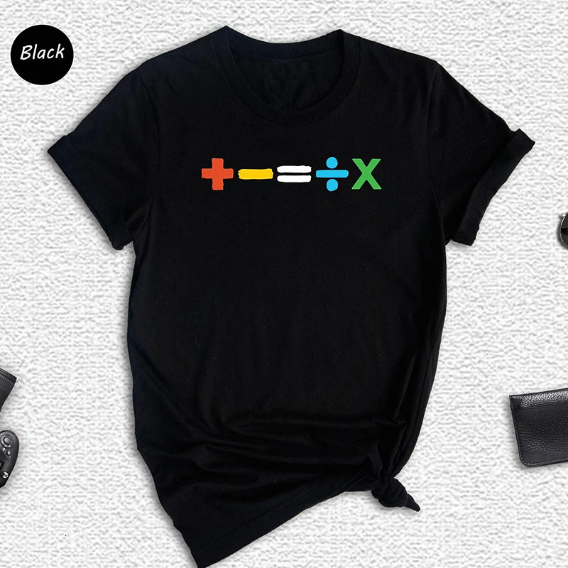 Mathematics Music Tour T Shirt Women Ed Sheeran Albums Fans Gift Tee Tops Casual Summer 100% Cotton T-shirt Trendy Fashion Tops 240701