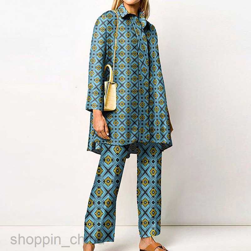 Women's Two Piece Sets Pants Summer Women's Style Street Print Long sleeved Fashion Casual Set