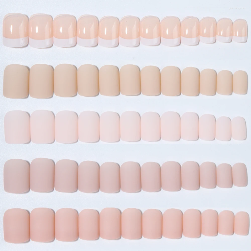 False Nails 288pcs Short Square Nail 12-color Fake Set Press Type Acrylic For Women And Girls Daily Wear