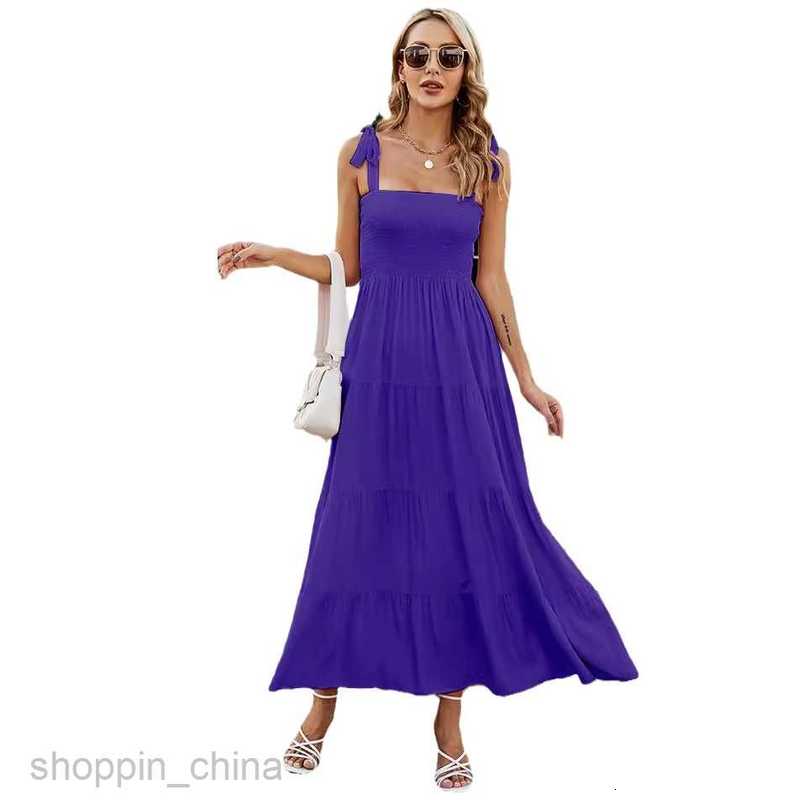 Basic Casual Dresses Women Summer Women's Commuter Sleeveless Spicy Girl Printed Long Strap Dress