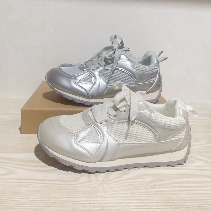 Thick sole with increased height, single mesh breathable dad's shoes, women's summer new Forrest sports shoes