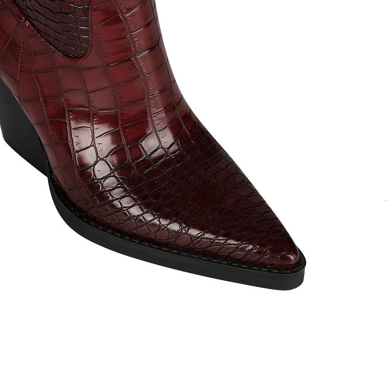 Kaky's New Water Diamond Pointed Thick Heels Oversized Women's Long High Barrel Western Boots 44 45 46