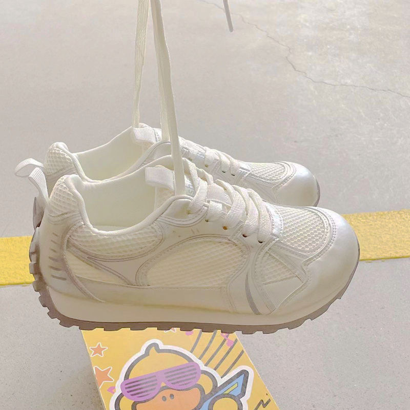 Thick sole with increased height, single mesh breathable dad's shoes, women's summer new Forrest sports shoes