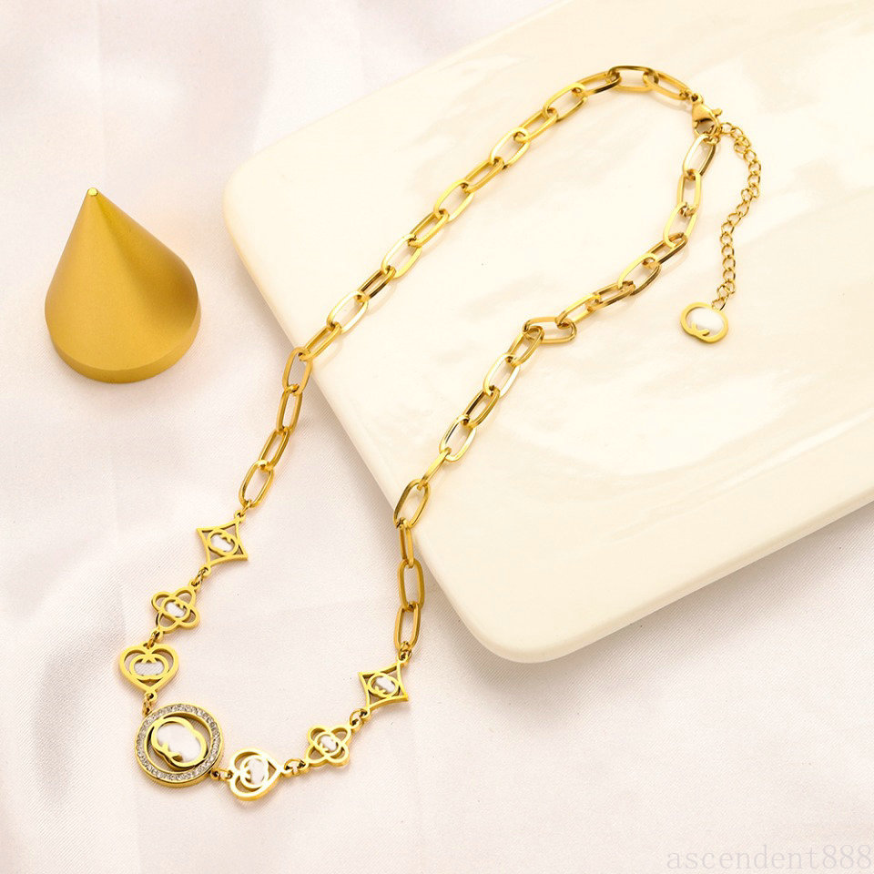 Luxury Pendant Necklaces Designer Jewelry for Women Gold Chain Necklace Stainless Steel Jewelry collar