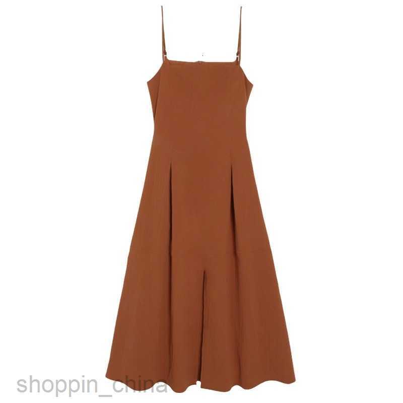 Basic Casual Dresses Women Hepburn style camisole dress for women summer style, mature style, waist up, slit, large hem A-line skirt