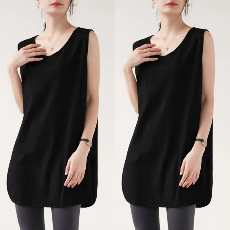 Elegant Fashion Harajuku Slim Fit Womens Clothing Loose Casual Sweat Sport All Match Top Solid V Neck Sleeveless Tanks 240626