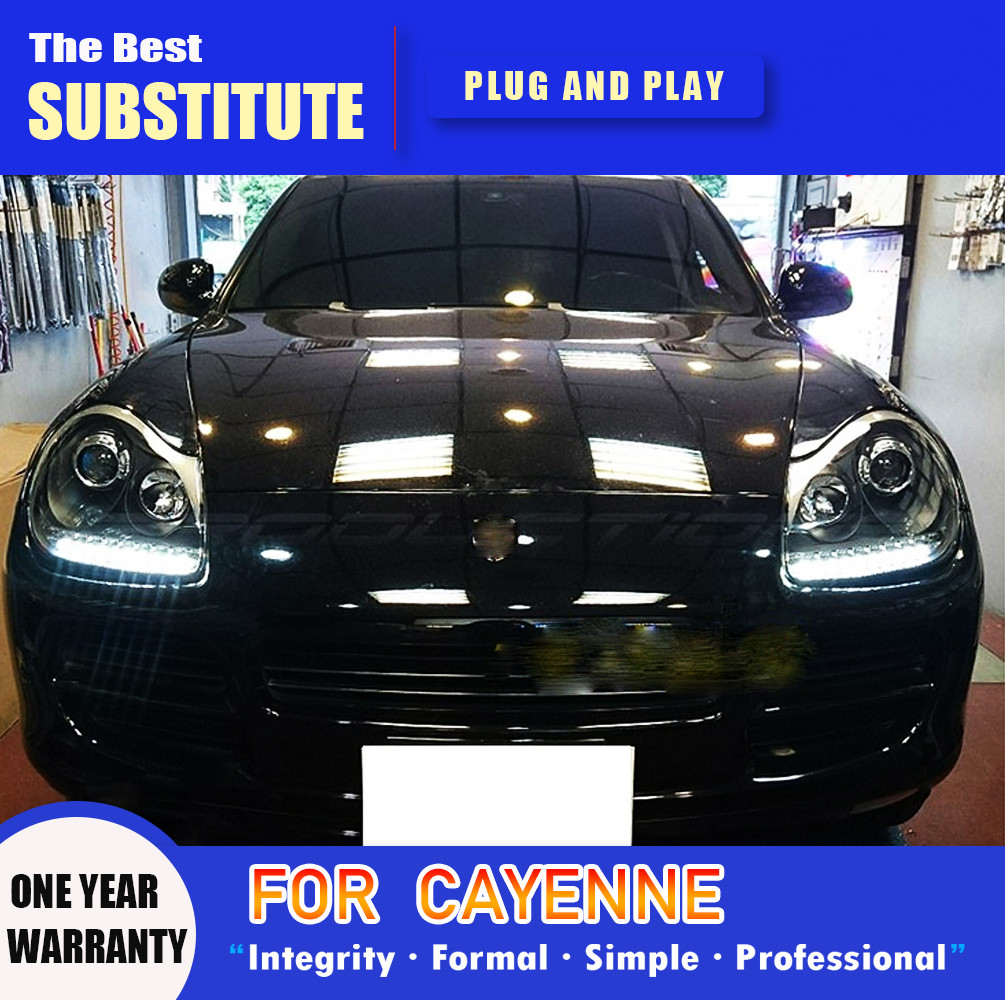Car Headlight for Porsche cayenne 2003-2007 LED Headlights Upgrade LED Angel Eye Front Lights Assembly