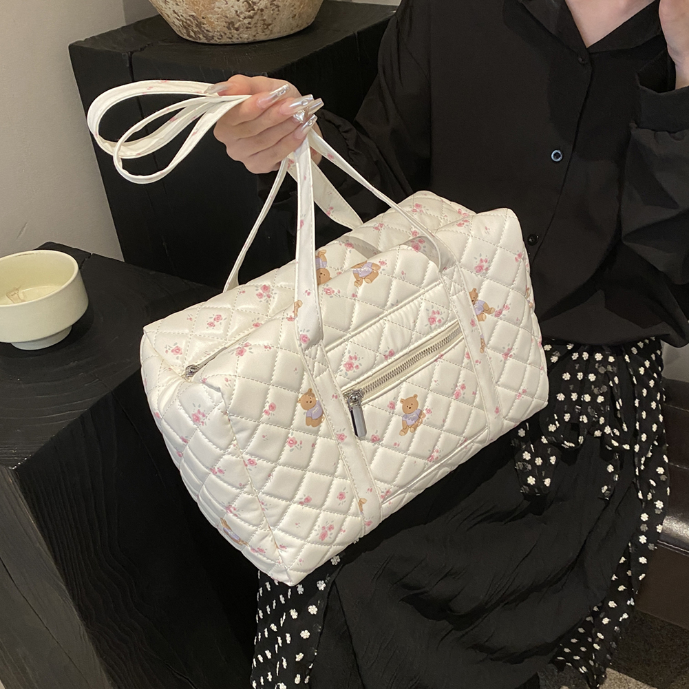 Women Floral Bear Shoulder Large Capacity Cute Baby Diaper Adjustable Strap Mommy Tote Handbag Female Outdoor Daily Bag H7.1#34 578ac