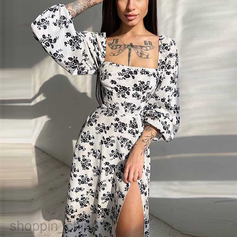 Basic Casual Dresses for Woman Summer Women's Street Sexy Split Mid length Dress Casual Dress