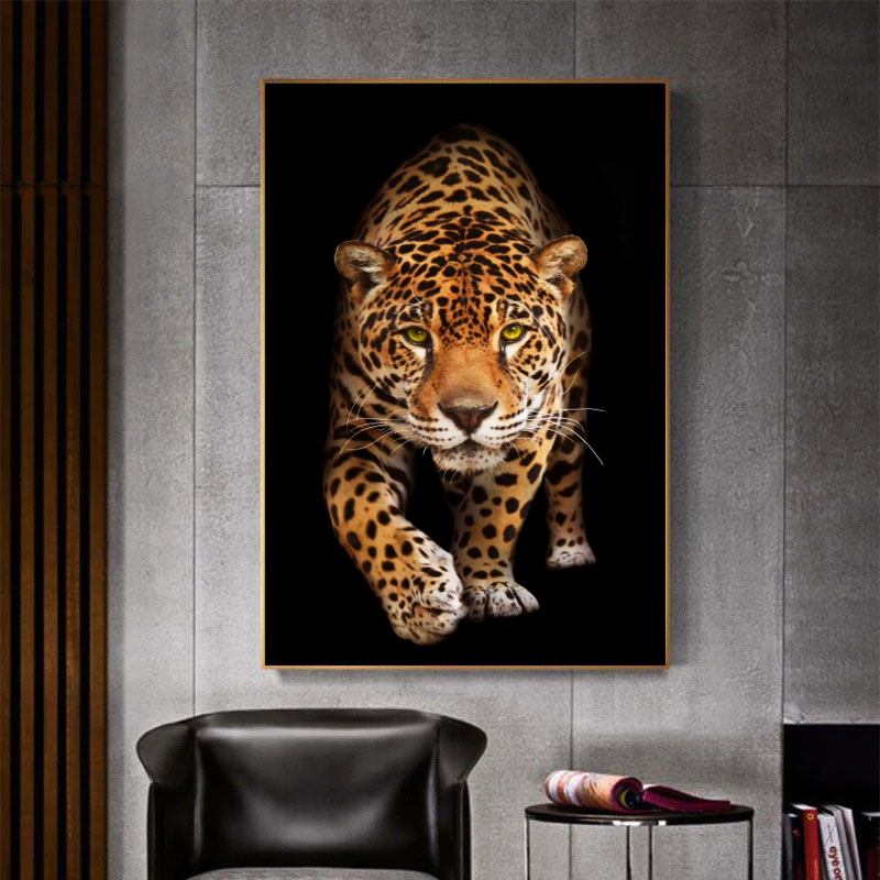 Walking Leopard Posters Prints Wild Animal Canvas Painting Wall Art for Living Room Decor Home Decoration