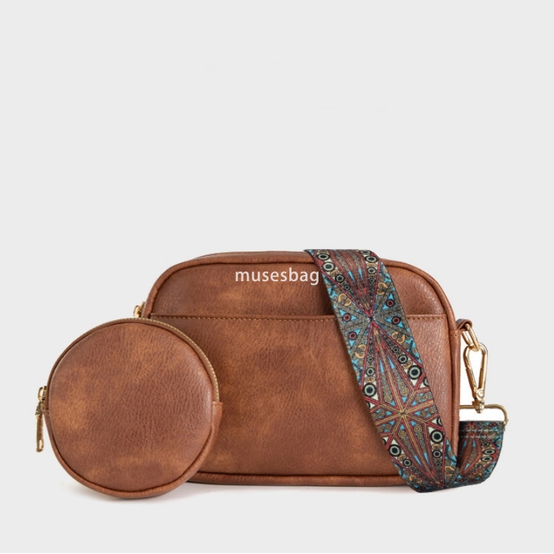 Western style women's high-end new retro style detachable shoulder strap with zero wallet casual PU lightweight and practical crossbody bag cross