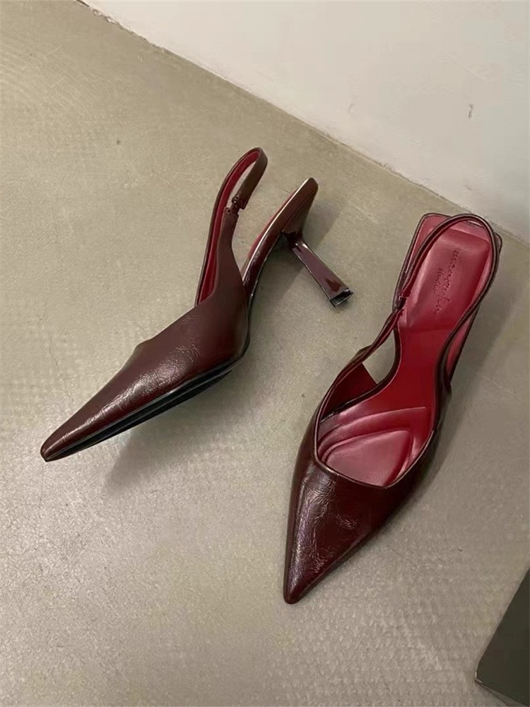 Sexy royal sister leopard print pointed-toe high heels women's 2024 summer new French temperament stiletto heel toe sandals Sliver