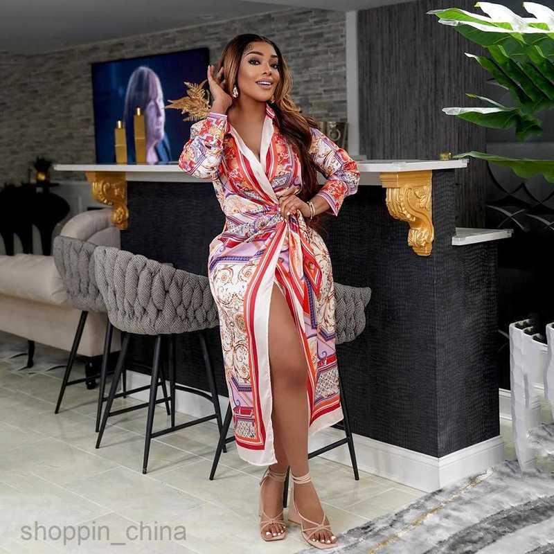 Basic Casual Dresses Women Spring New Style Women's Printed Long sleeved Shirt Dress