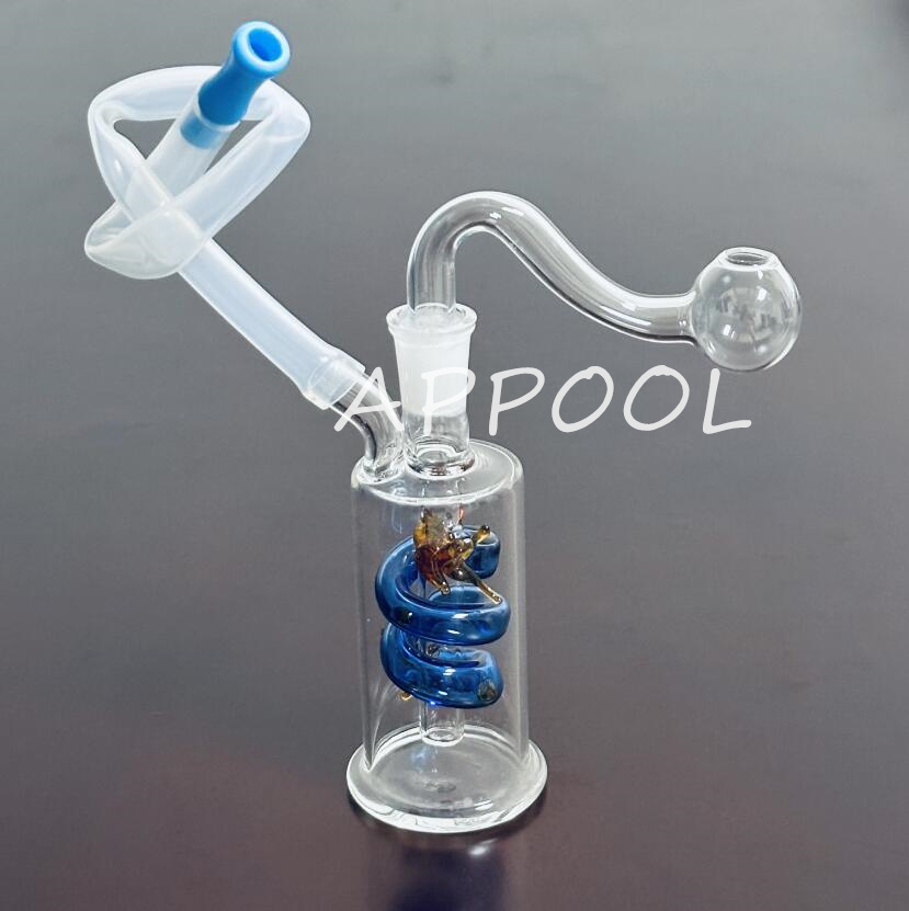 Winding filtration oil burner Mini glass bongs hookah Smoking Bubble Small Water Pipes Hand Pipe oil burner