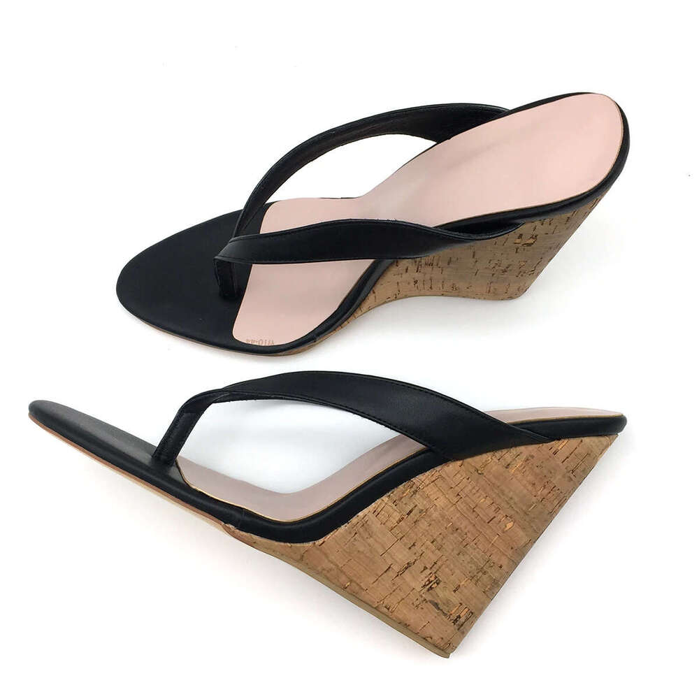 Summer Women's Wedges Sandals Customized Shoes Flip ps Slipper High Heels Comfort Mules Casual Footwear White Black Aimirlly