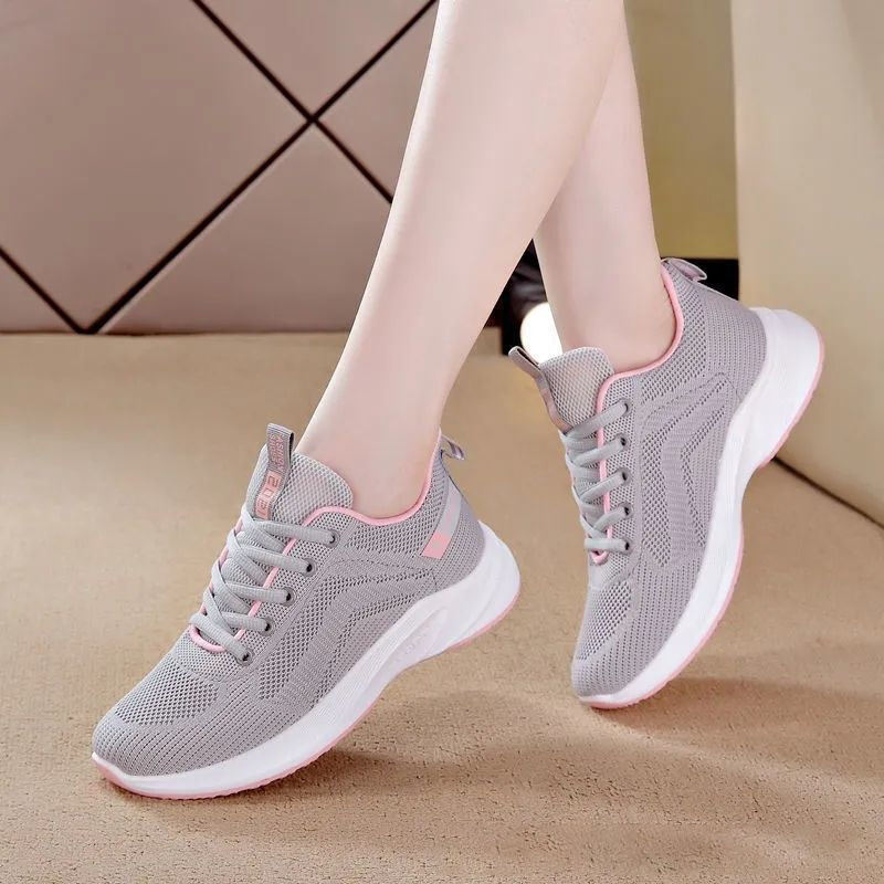 Womens 2024 New Sports and Casual Shoes Running Breathable Soft Sole Free of Mail